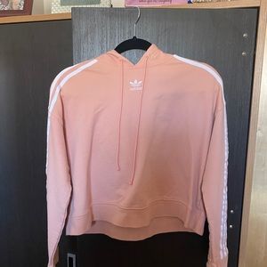 Light pink adidas cropped hoodie